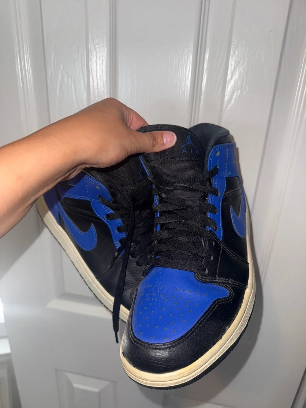 Jordan Retro High-Top Sneakers in Black & Royal Blue